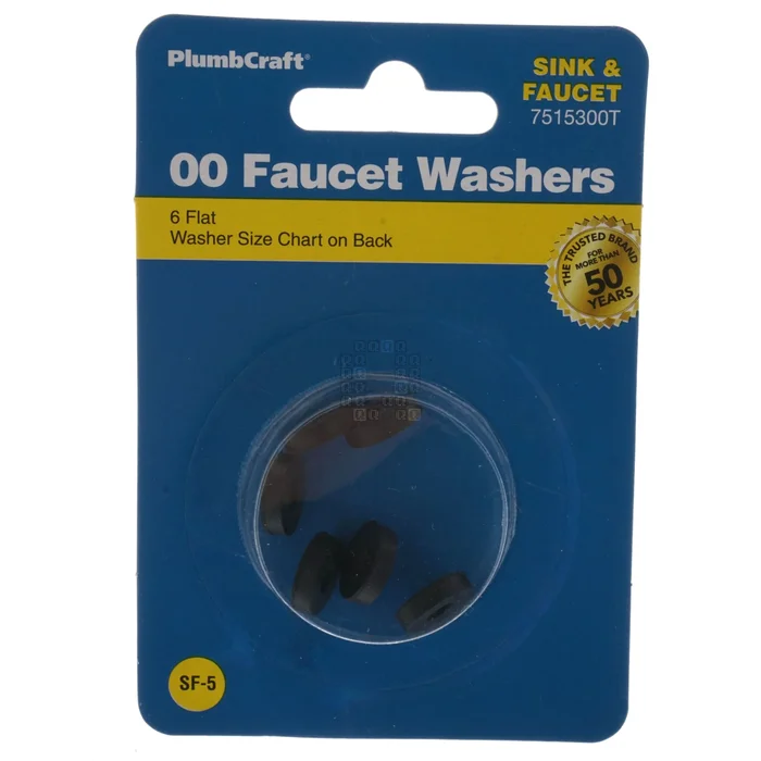 PlumbCraft 7515300T 263236 #00 Flat Faucet Washers, 6-Pack