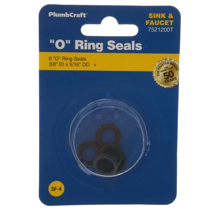 PlumbCraft 7521200T 6-Piece O-Ring Seal Kit, 3/8″ ID x 9/16″ OD