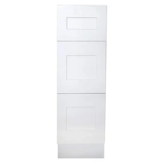 Plywell Ready to Assemble 12×34.5×24 in. Shaker Base with 1 Standard Drawer with 2 Deep Drawers in White