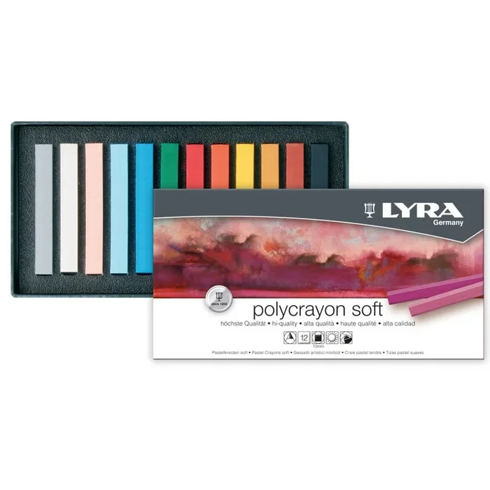 Polycrayons Soft Pastel Sticks 12Ct Assorted Colors