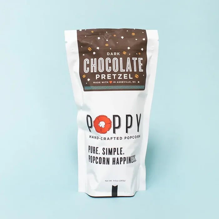 Poppy Handcrafted Popcorn – Dark Chocolate Pretzel Market Bag