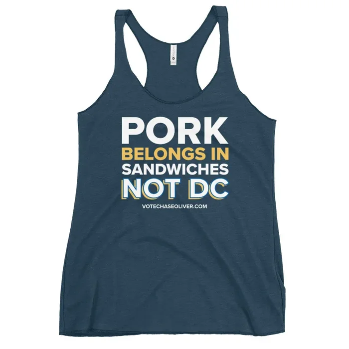 Pork Belongs in Sandwiches, not DC Women’s Racerback Tank