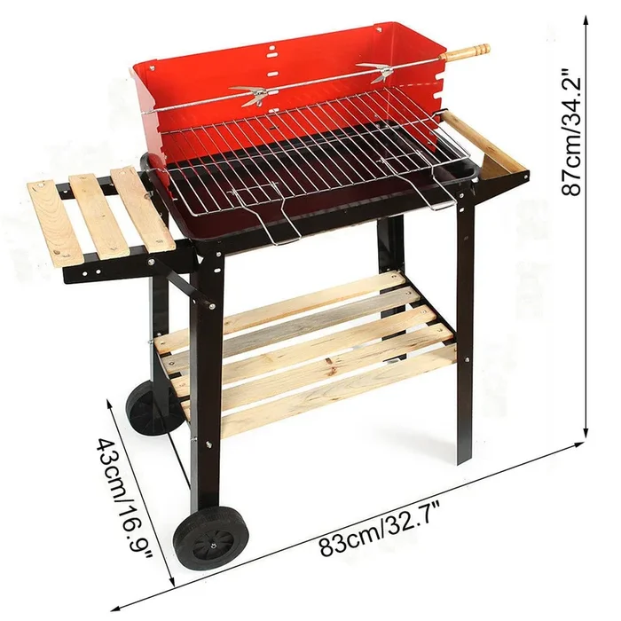 Portable BBQ Grill Charcoal Barbecue Pit Outdoor Camping Backyard Picnic Meat Cooker Smoker