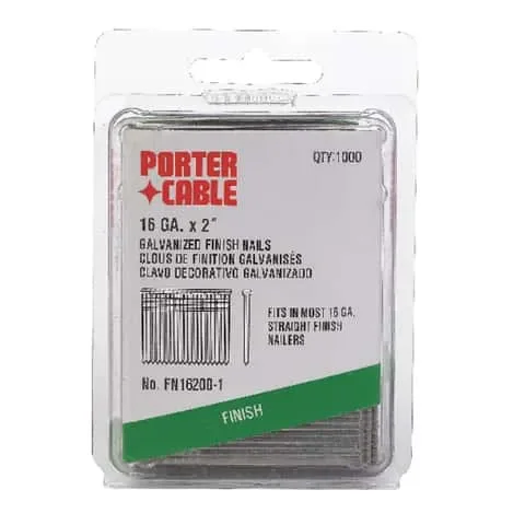 Porter Cable 2 in. L X 16 Ga. Straight Strip Galvanized Finish Nails 1,000 pk