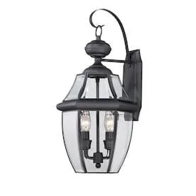 Portfolio Brayden 20.25-in H Matte Black Candelabra Base (E-12) Outdoor Wall Light