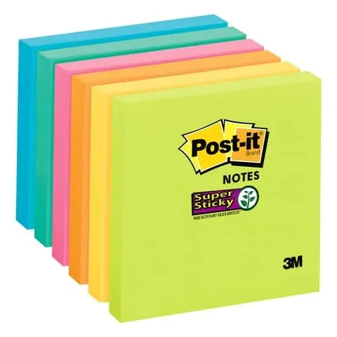 Post-it 3 in. W X 3 in. L Assorted Sticky Notes 1 pad