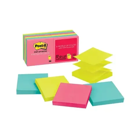 Post-it 3 in. W X 3 in. L Assorted Sticky Notes 12 pad