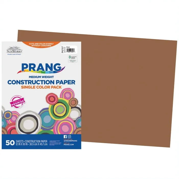 Prang Construction Paper Brown 50Pk 12X18 – Unleash Kids’ Creativity