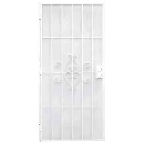 Precision 80 in. H X 36 in. W Regal White Steel Security Door
