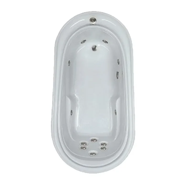 Premier 73 in. Oval Drop-in Whirlpool Bathtub in Biscuit