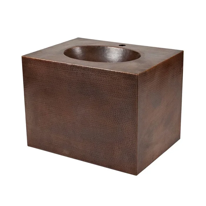 Premier Copper Products 24 in. Wall Mount Copper Vanity with Built-In Bathroom Sink in Oil Rubbed Bronze