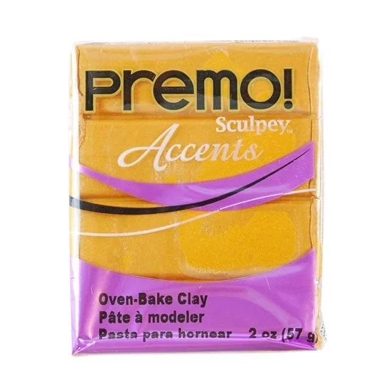 Premo Accent Sculpey® Polymer Clay – Gold 2 oz block