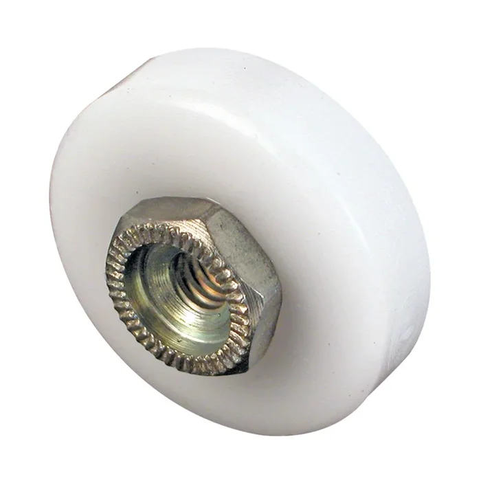 Prime-Line 3/4 in. D X 1/4 in. L White Plastic Tub Enclosure Roller 4 pk