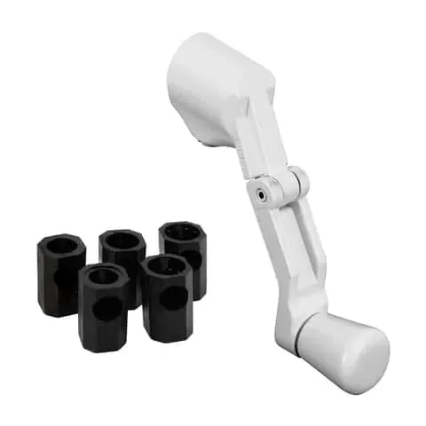 Prime-Line Painted White Zinc Single-Arm Casement Folding Crank Handle For Universal