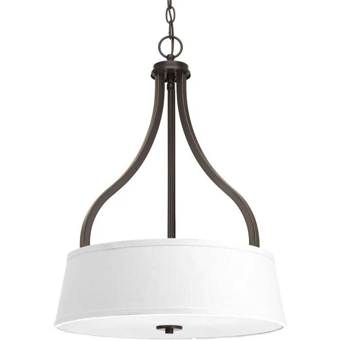 Progress Lighting Arden 3-Light Antique Bronze Transitional Drum Medium Hanging Pendant Light