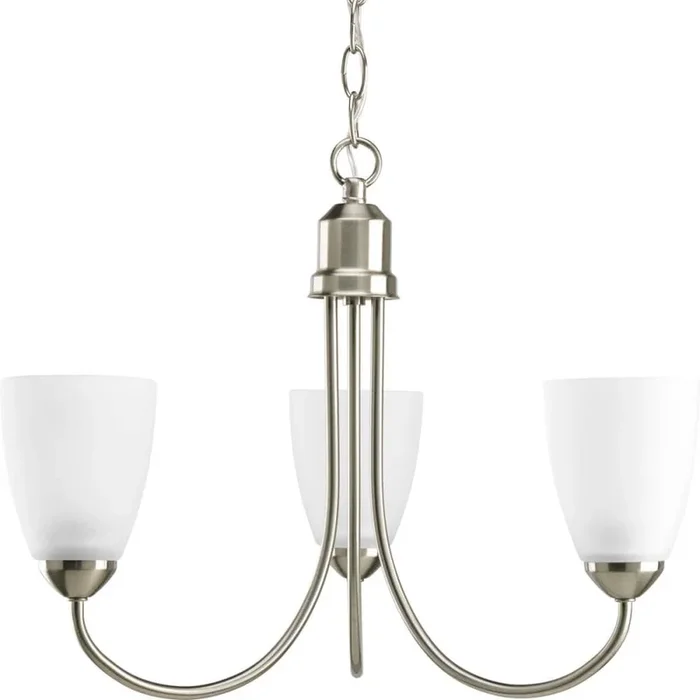 Progress Lighting Gather 3-Light Brushed Nickel Transitional Chandelier