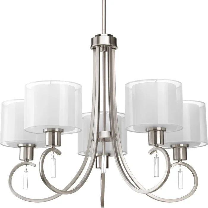 Progress Lighting Invite 5-Light Brushed Nickel Transitional Chandelier