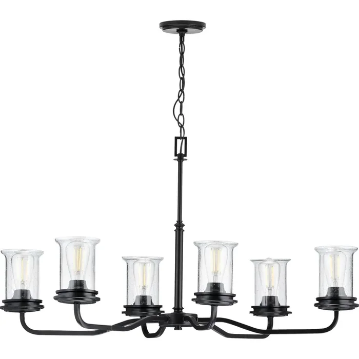 Progress Lighting Winslett 6-Light Matte Black Coastal Chandelier