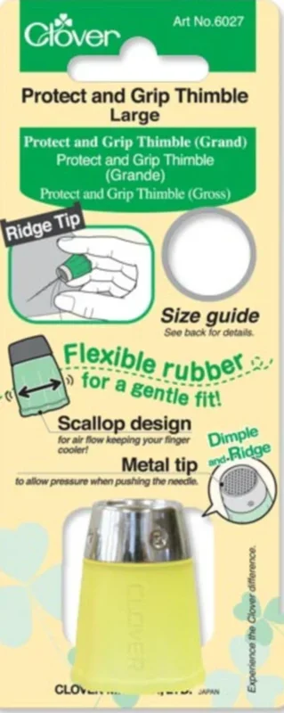 Protect and Grip Thimble – Large – Rubber with Metal Tip – 6027 – Clover Mfg. Co., LTD