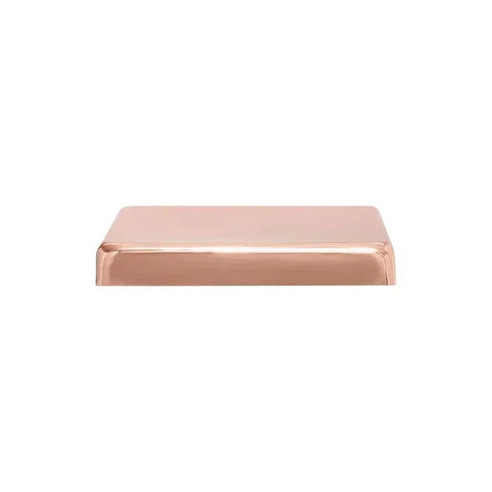 Protectyte 8 in. x 8 in. Copper Flat Top Slip Over Fence Post Cap with 3/4 in. Lip and Screws