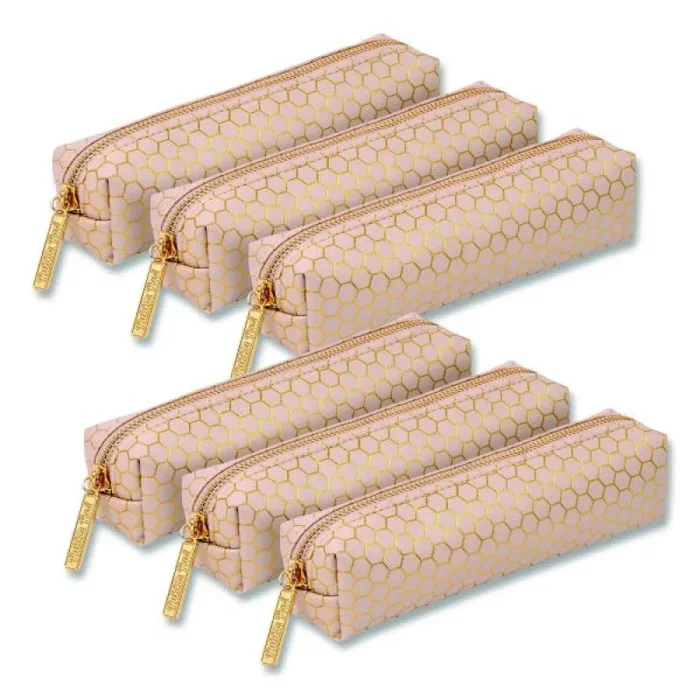 Pukka Pad Pencil Case, 8.07 X 2.36 X 2.55, Taupe, 6/Pack