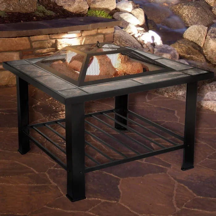 Pure Garden 30 in. Fire Table with Free Cover