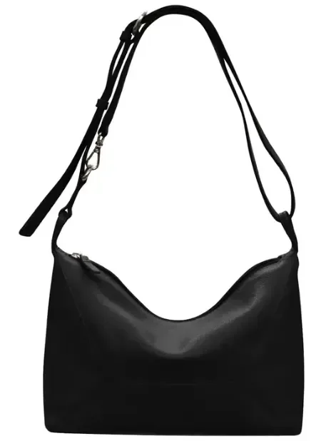 Purse Medium Shoulder Slouchy Bag Leather Black 6722 Bag