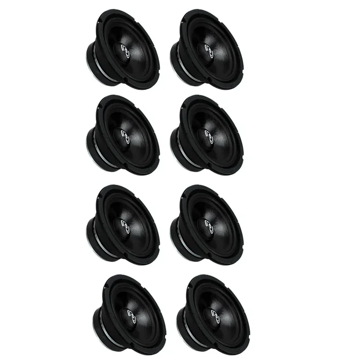 Pyle PDMR6 6.5″ 300W Car Mid Bass MidRange Woofer Audio Speaker, Black (8 Pack)