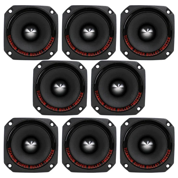 Pyramid TW44 1″ 300 Watt Heavy Duty Titanium Dome Bullet Car Tweeter (8 Pack)
