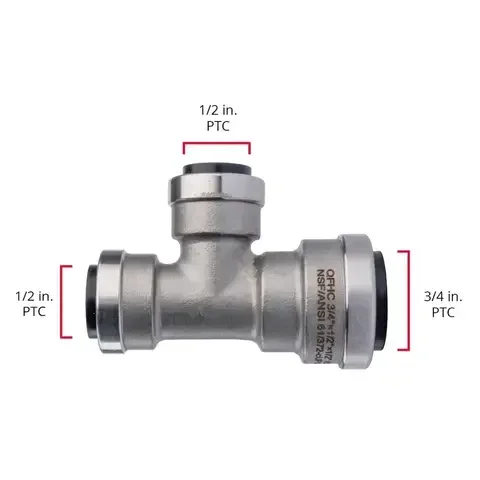 QuickFitting Push to Connect 3/4 in. PF Steel Reducing Tee