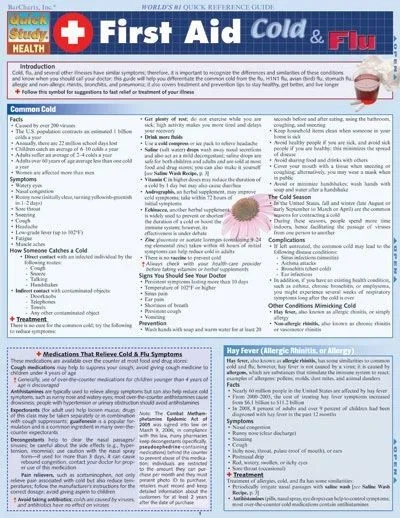 Quickstudy First Aid: Cold & Flu Laminated Reference Guide