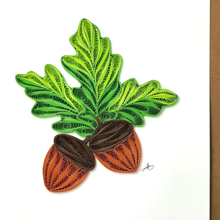 Quilling Greeting Card Acorn