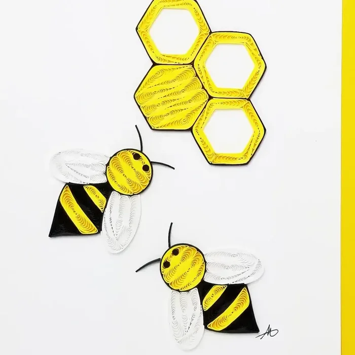 Quilling Greeting Card Bees