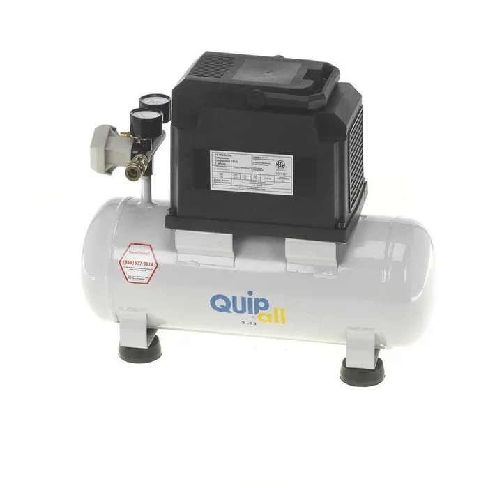 Quipall 2-.33 1/3 HP 2 Gallon Oil-Free Hotdog Air Compressor