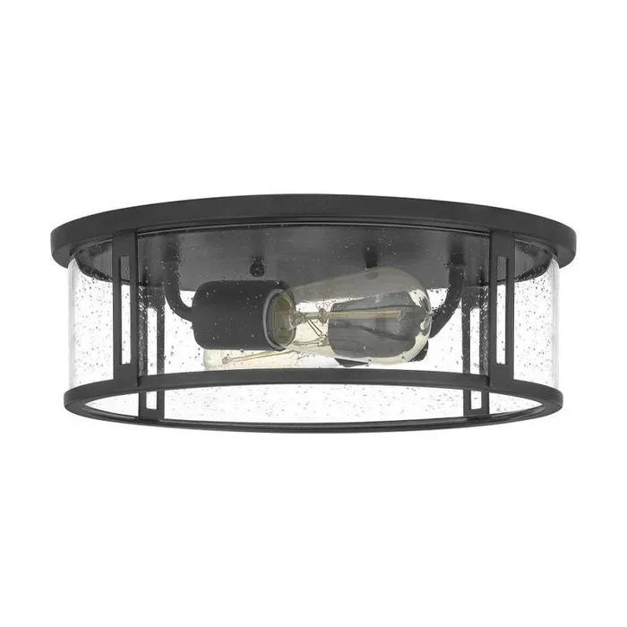 Quoizel Harbor 12.91-in Matte Black Transitional Incandescent Flush Mount Light
