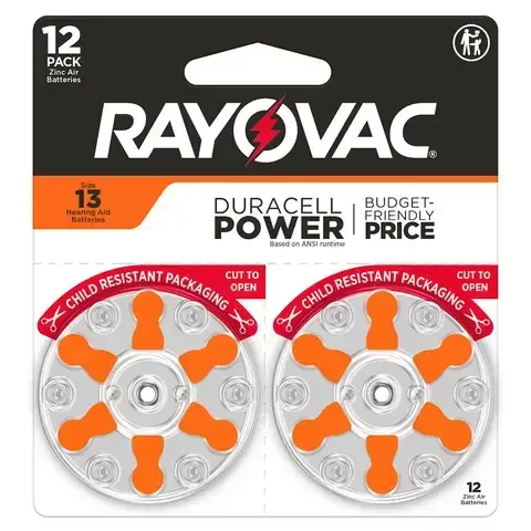 Rayovac Zinc Air 13 1.45 V Hearing Aid Battery 12 pk