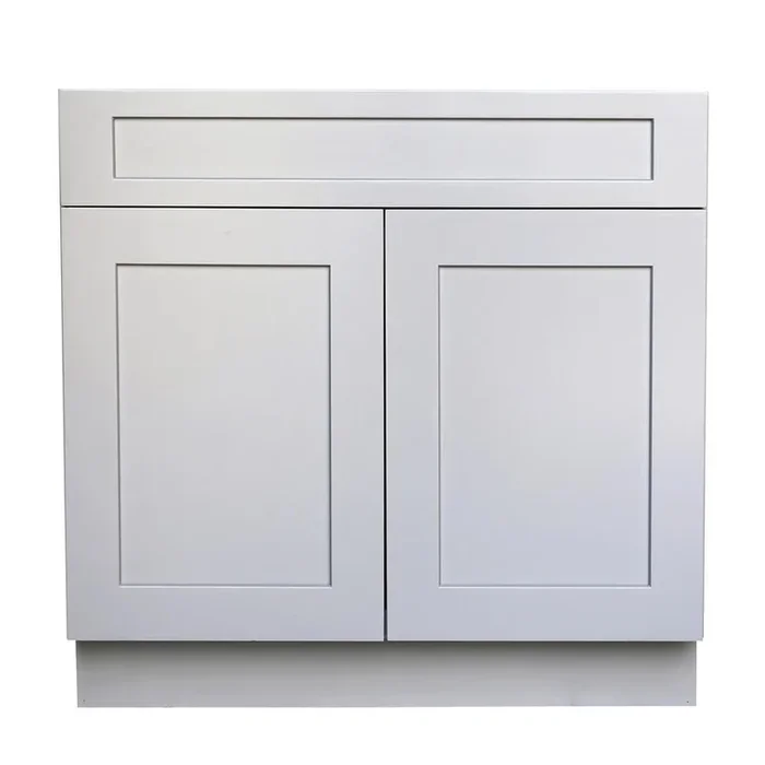 Ready to Assemble 24×34.5×24 in. Shaker Sink Base Cabinet with 2-Door and 1 Fake Drawer in Gray