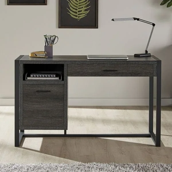 RealSpace DeJori 51”W Writing Desk, Charcoal – Boost Your Productivity and Style