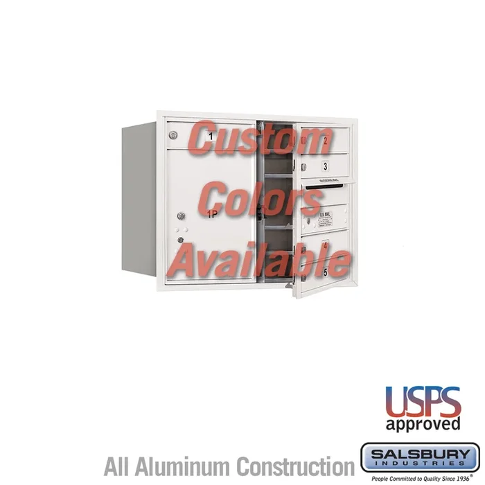 Recessed Mounted 4C Horizontal Mailbox – 6 Door High Unit with Parcel Locker