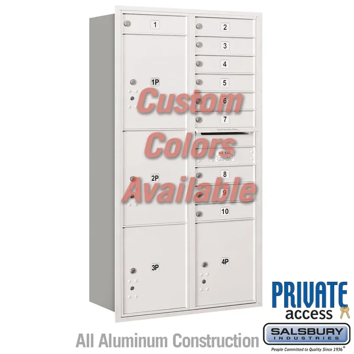 Recessed Mounted 4C Horizontal Mailbox – Maximum Height Unit – Double Column – Rear Loading – Private Access