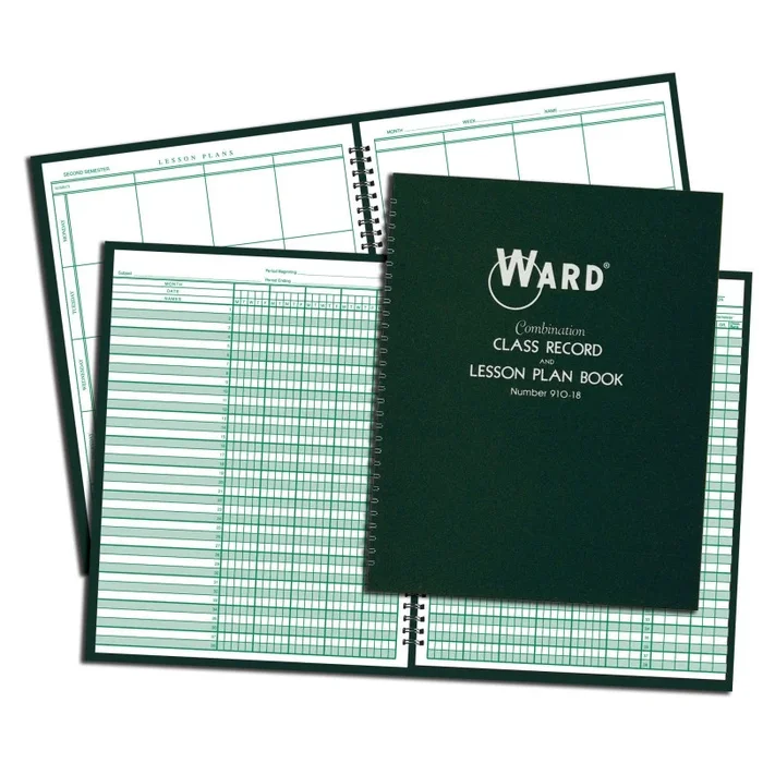 Record & Lesson Plan Combo Book 8 Period 9 Week Class