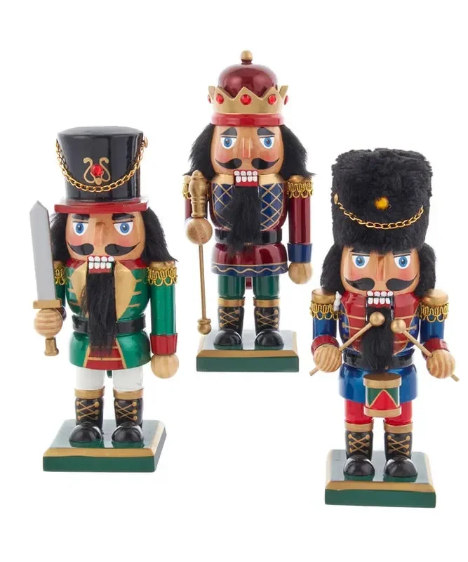 Red, Black and Green Soldier and King Nutcrackers