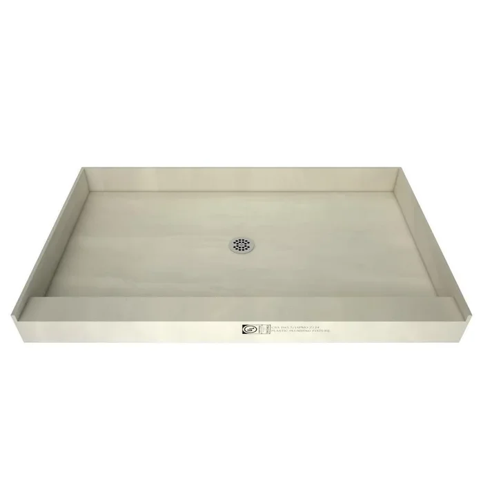 Redi Base 34 in. x 60 in. Single Threshold Shower Base with Center Drain and Polished Chrome Drain Plate
