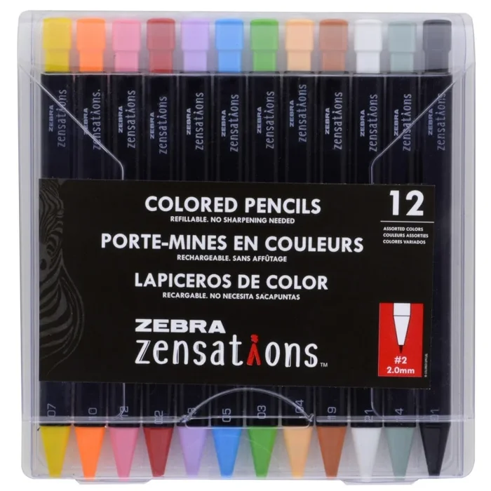 Refill Mechanical Colrd Pencls 12Pk Zensations