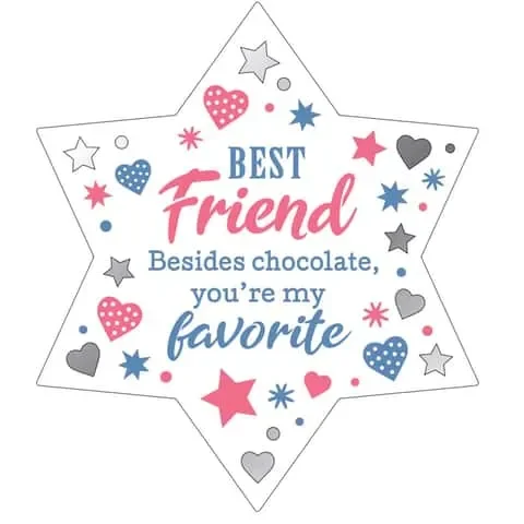 Reflective Words Best Friend 4 in. H X 4 in. L Multicolored Wood Sentimental Hangers