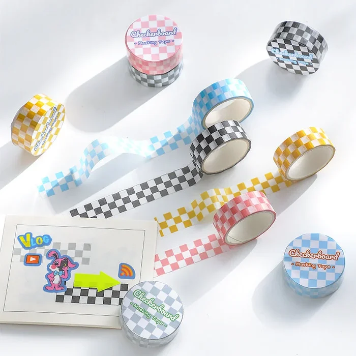 Refreshing Checkerboard Grid Pattern Washi Tape
