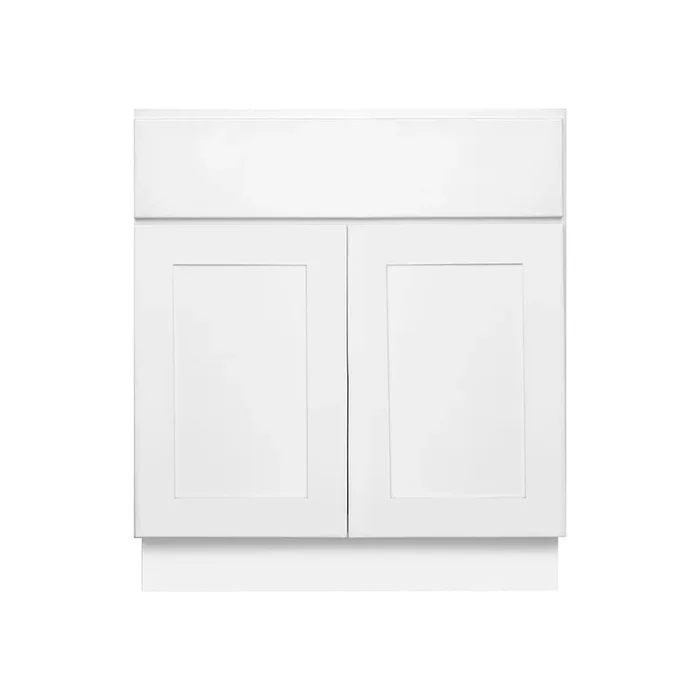 RELIABILT Fairplay 30-in W x 34.5-in H x 24-in D White Sink Base Ready To Assemble Plywood Cabinet (Recessed Panel Shaker Style)