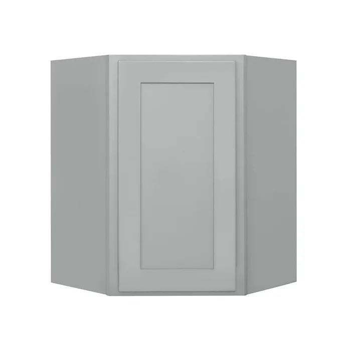 RELIABILT Overlake 24-in W x 30-in H x 24-in D Gray Diagonal Corner Wall Ready To Assemble Plywood Cabinet (Recessed Panel Shaker Style)