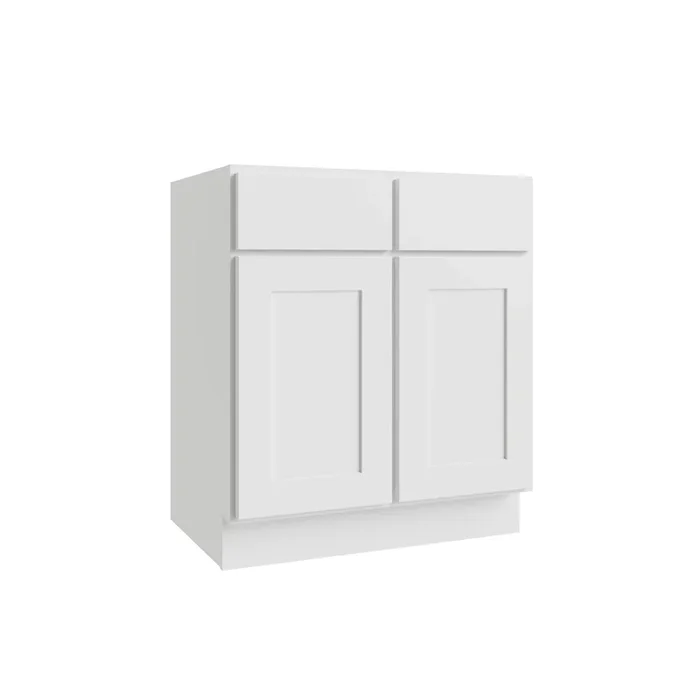 RELIABILT Parkstone 39-in W x 34.5-in H x 24-in D White 2-Drawers Base Fully Assembled Plywood Cabinet (Flat Panel Shaker Style)