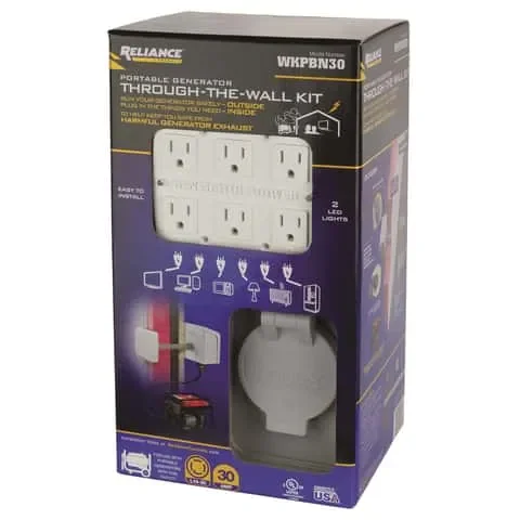 Reliance Controls 30 amps 125 V 6 space 6 circuits Surface Mount Generator Power Transfer Kit